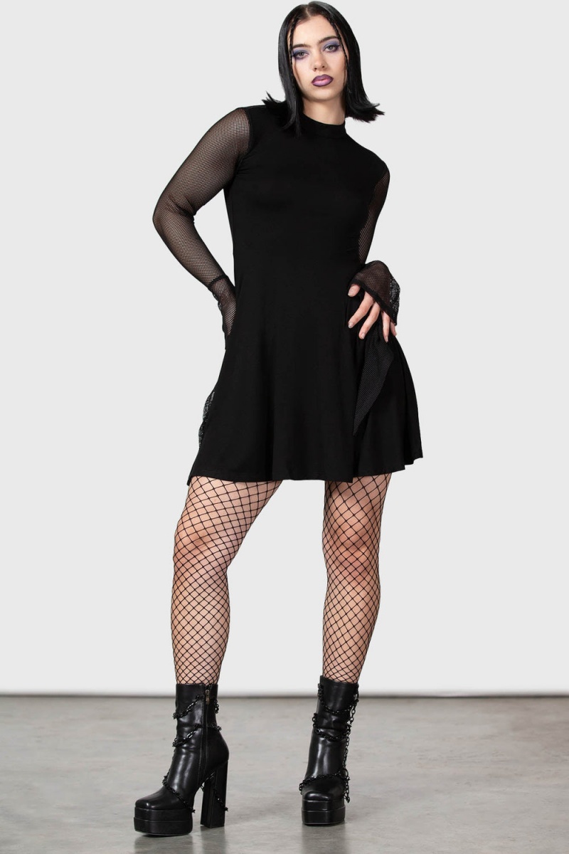Killstar Lana Skater Šaty Černé | RTXGZW-048