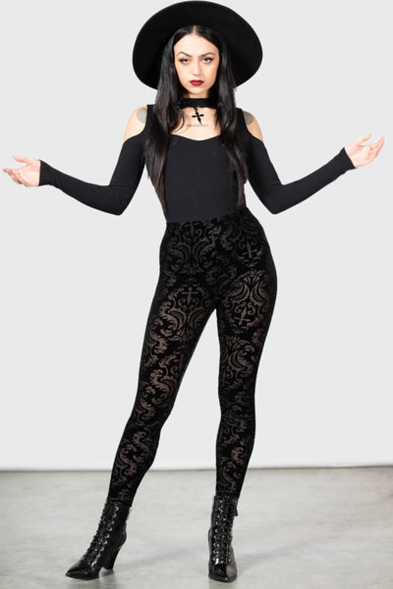 Killstar Lauden Leggings Černé | KTAJYL-205