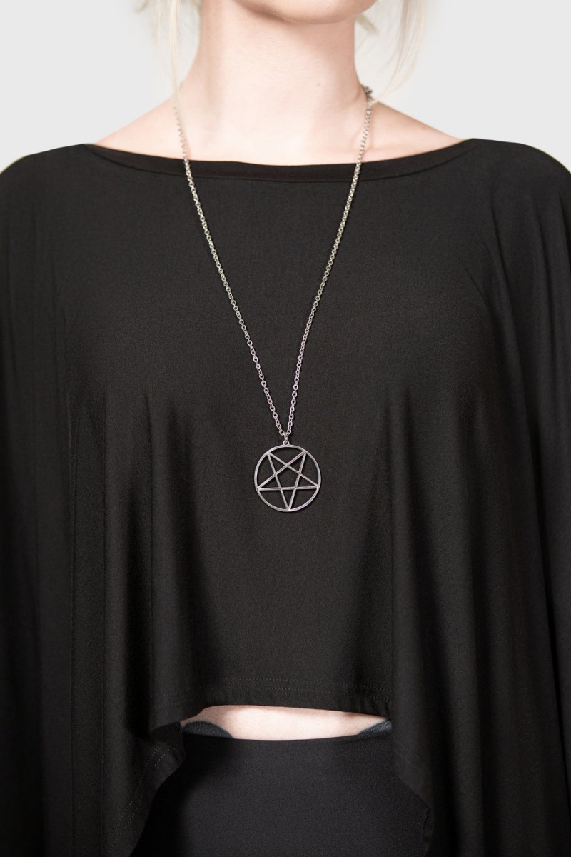 Killstar Lavey Pentagram Necklace [S] Černé | YRXBMZ-536