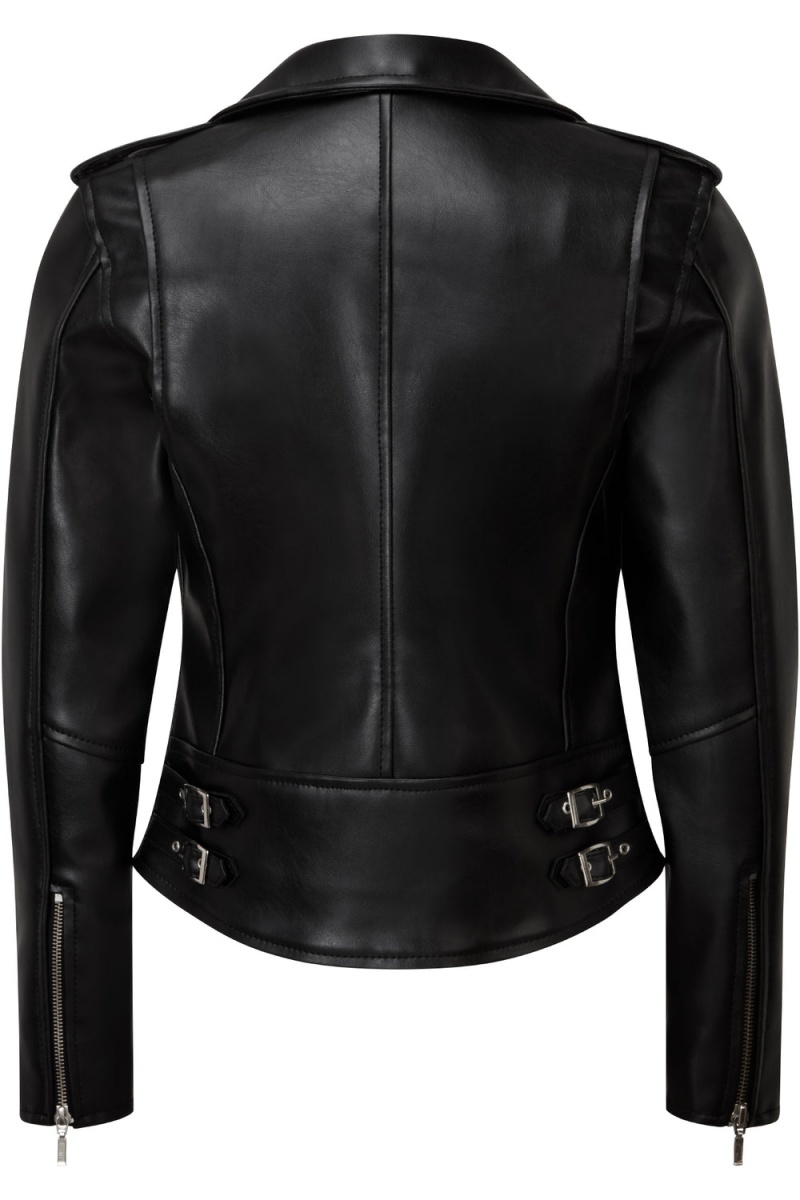 Killstar Læder Jacket [FAUX LEATHER] Černé | RSPQAE-763