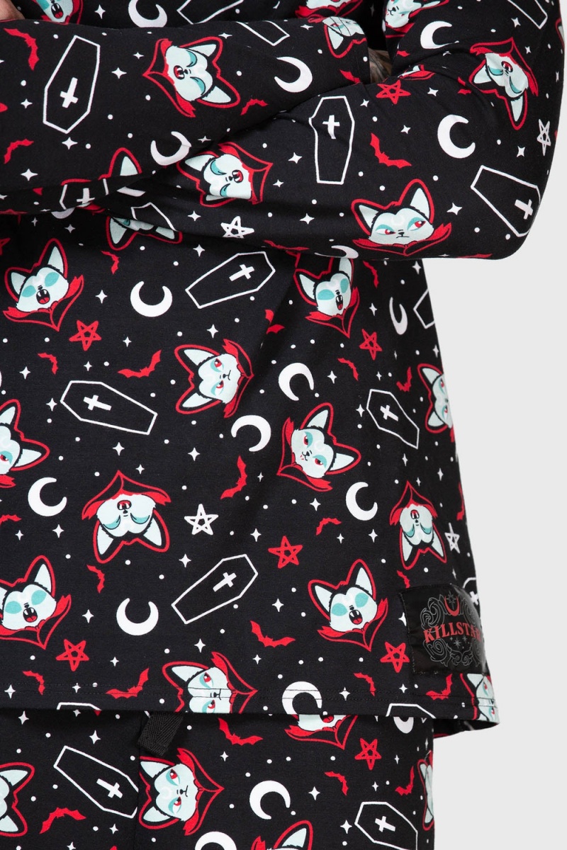 Killstar Lil Vampurr Lounge Top Černé | CWZSAT-321