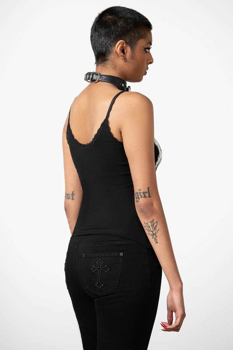 Killstar Lilith's Blood Cami Top Černé | RWMPQO-918