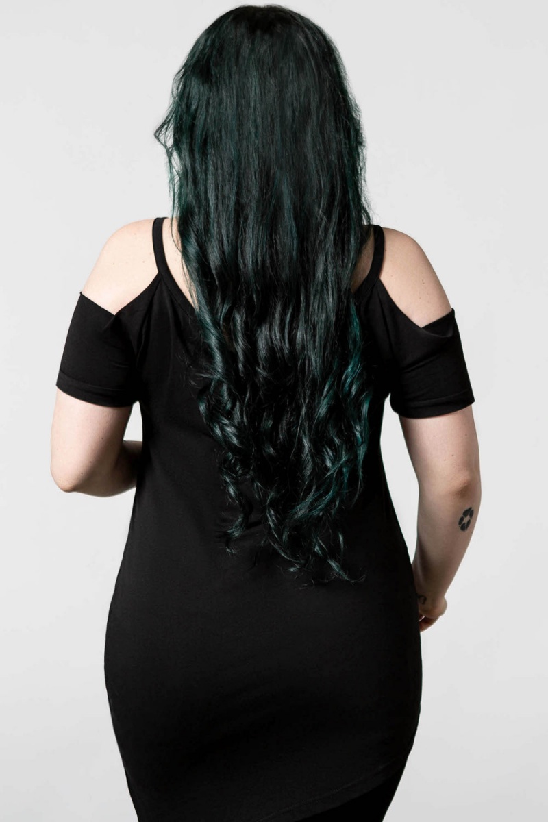 Killstar Local Coven Cut Top Černé | GDBZTP-947