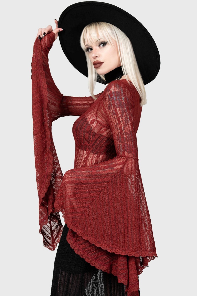 Killstar Lorelena Bodysuit [RED] Červené | TIVQHZ-678