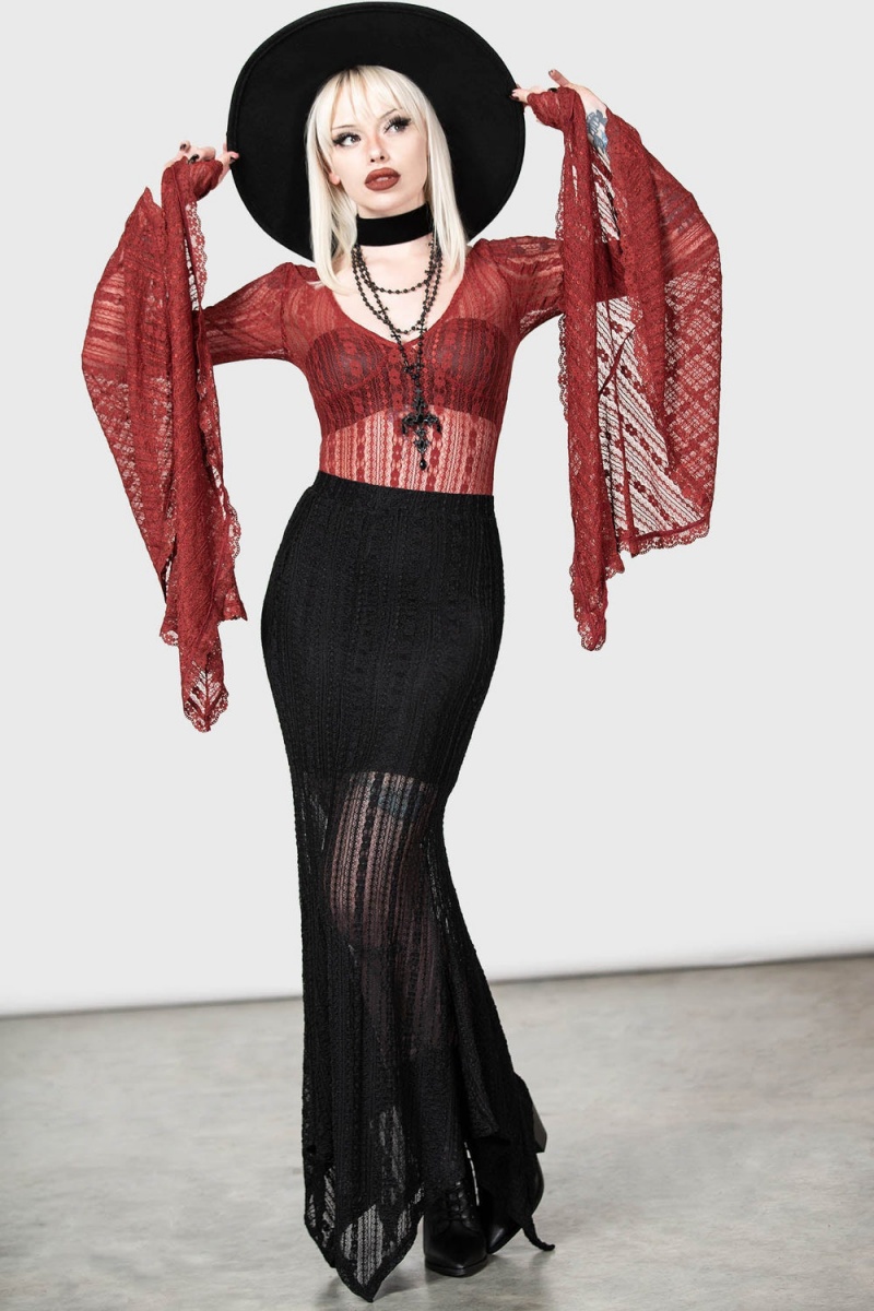 Killstar Lorelena Bodysuit [RED] Červené | TIVQHZ-678