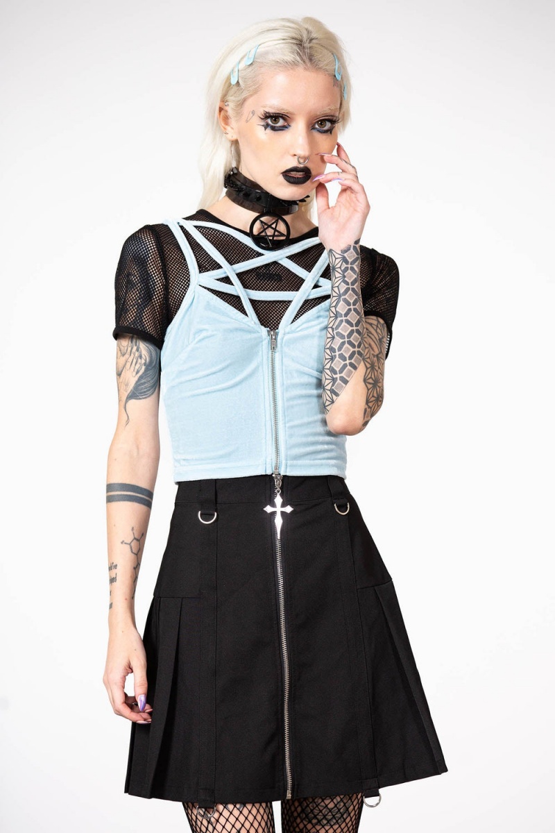 Killstar Lost In Sin Zip Top [PASTEL BLUE] Blankyt | GXIACK-485