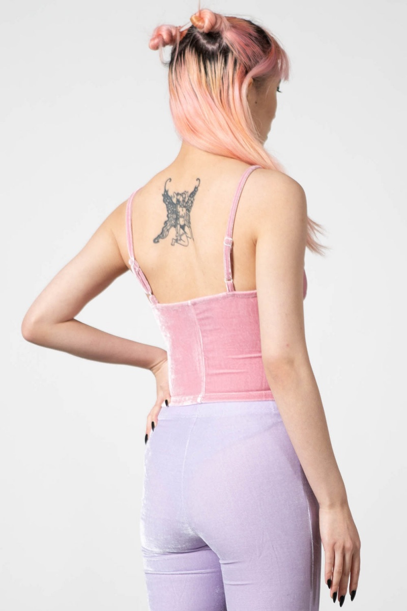 Killstar Lost In Sin Zip Top [PASTEL PINK] Růžové | CIXUBK-829