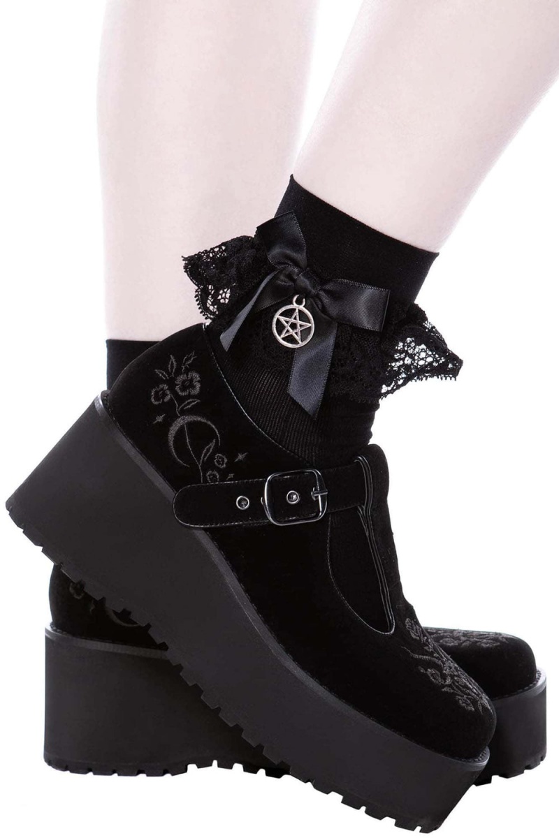 Killstar Luci-Fairy Mary Janes Černé | LXYZEI-314