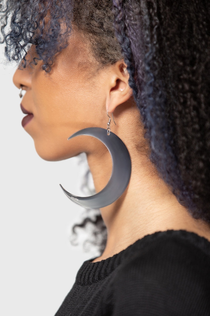 Killstar Luna Earrings [S] Stříbrné | IKMYFJ-980