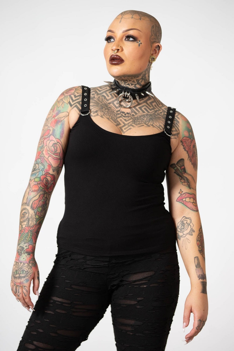 Killstar Mable Páskové Top Černé | TYDSFU-471