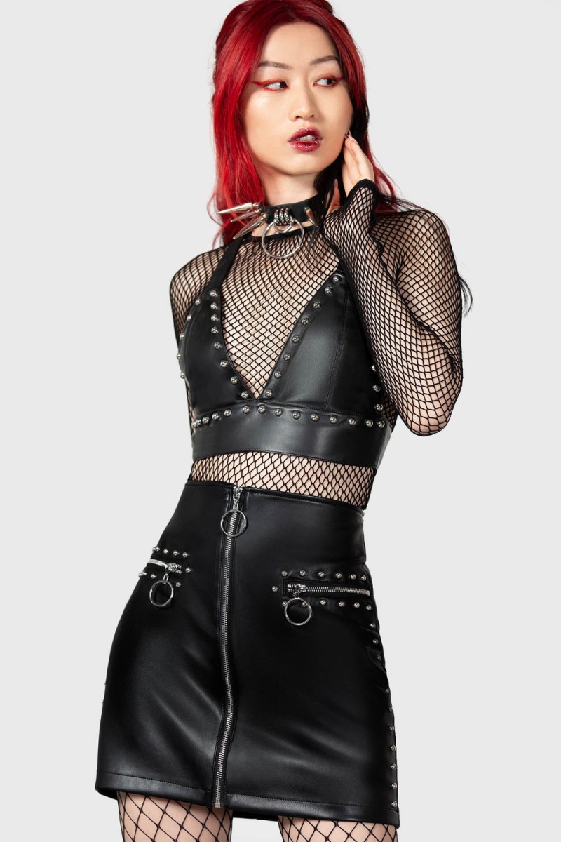 Killstar Madrigal Mini Skirt Černé | OEYHPK-751