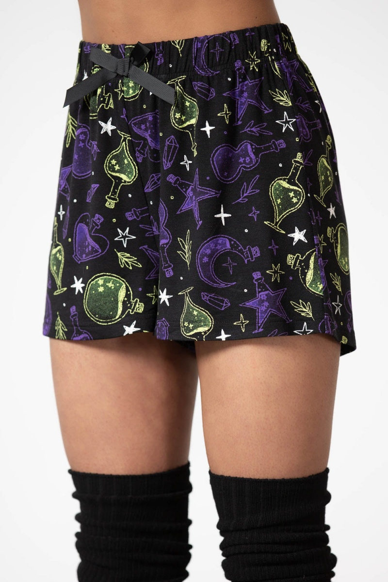 Killstar Magic Potion Shorts Černé | CZAEYV-456