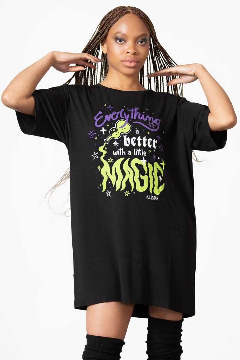 Killstar Magic Rest T-Shirt Černé | NKYPAE-461