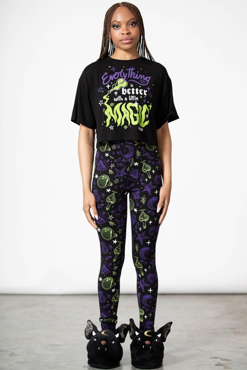 Killstar Magic Vision Leggings Černé | VIQYTM-305