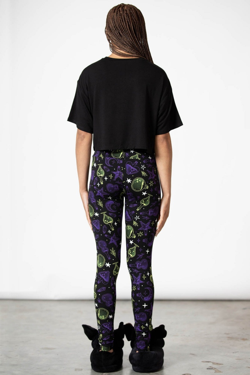 Killstar Magic Vision Leggings Černé | VIQYTM-305