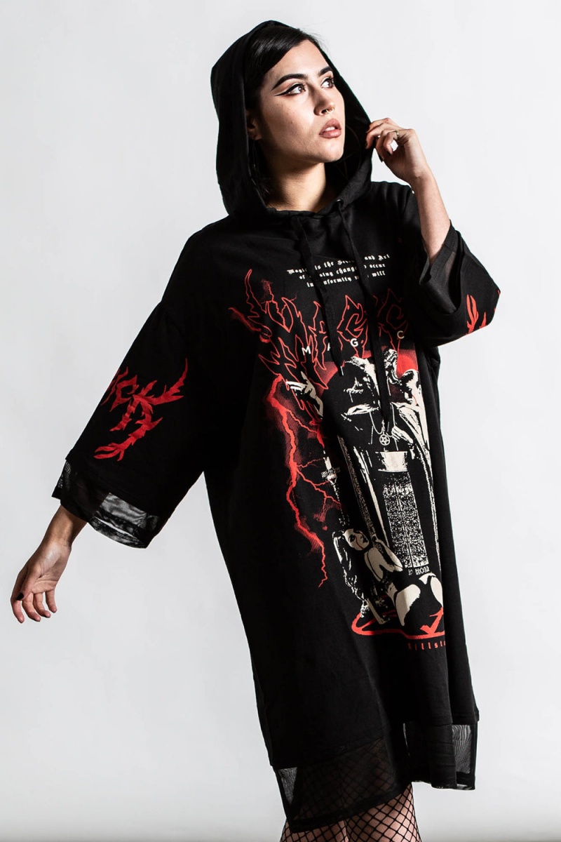 Killstar Magick Hood Top Černé | VYADUZ-834