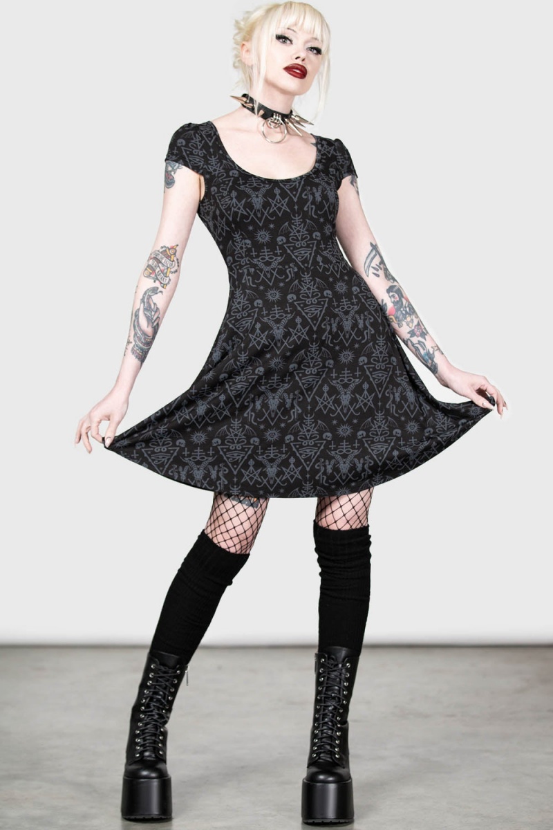 Killstar Maiden's Spirit Skater Šaty Černé | WQNRKS-563