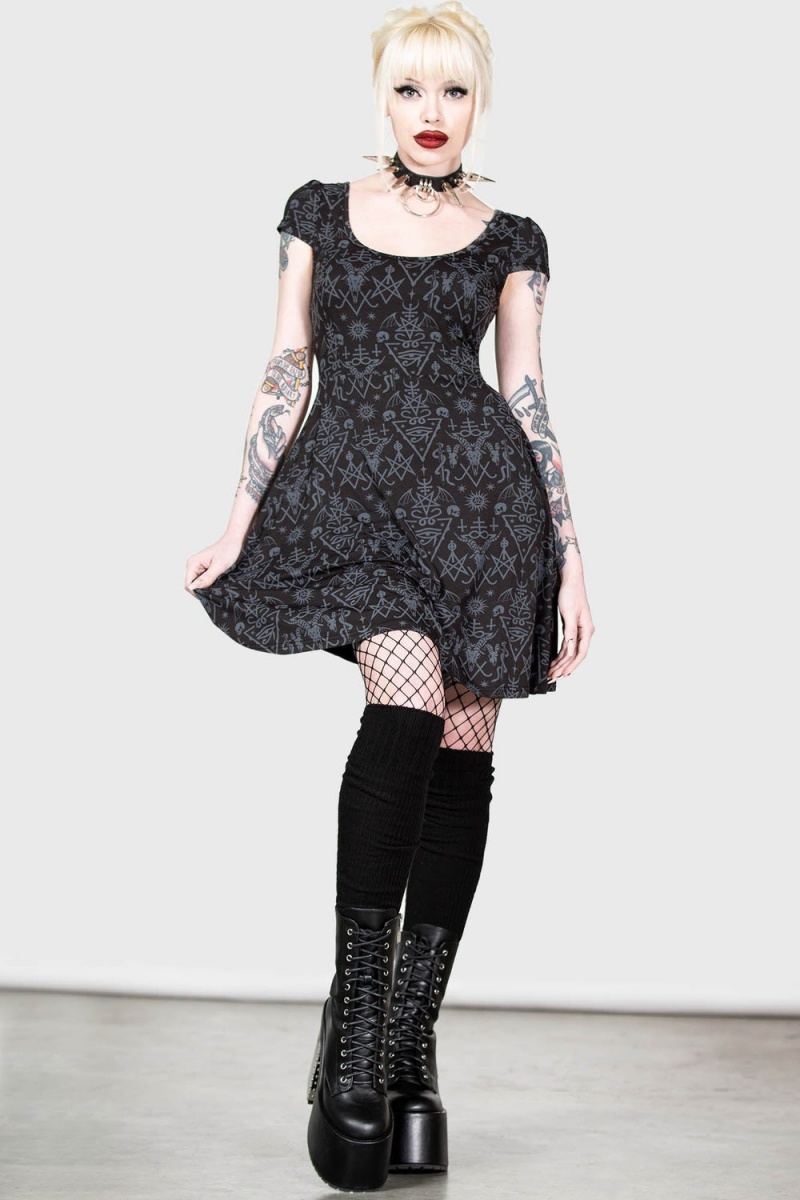 Killstar Maiden\'s Spirit Skater Šaty Černé | WQNRKS-563
