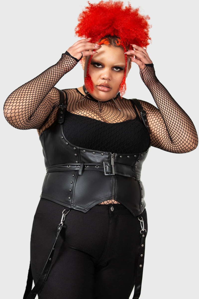 Killstar Malapas Underbust Corset [PLUS] Černé | TDVFLI-509