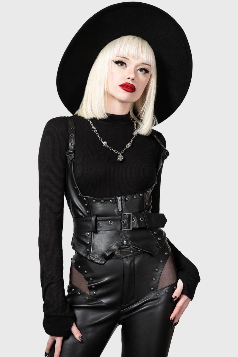 Killstar Malapas Underbust Corset Černé | JARUYS-819