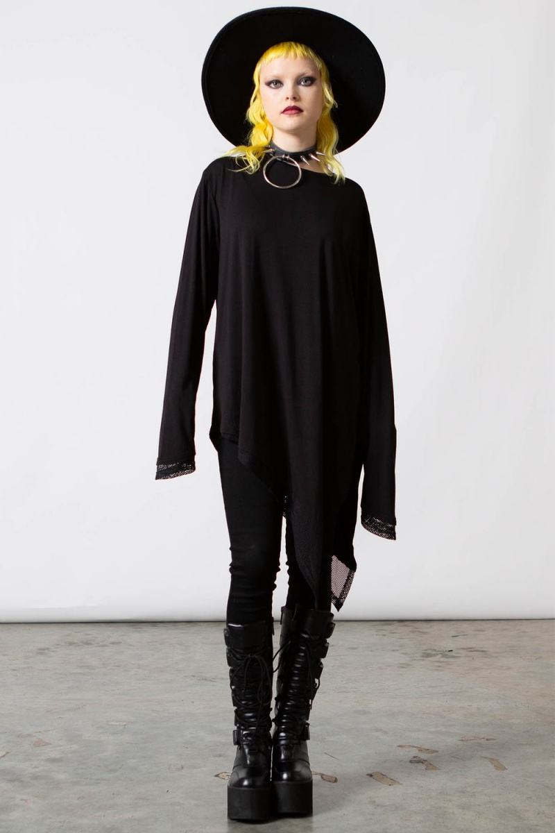 Killstar Manticore Long Sleeve Top Černé | RINEJY-967