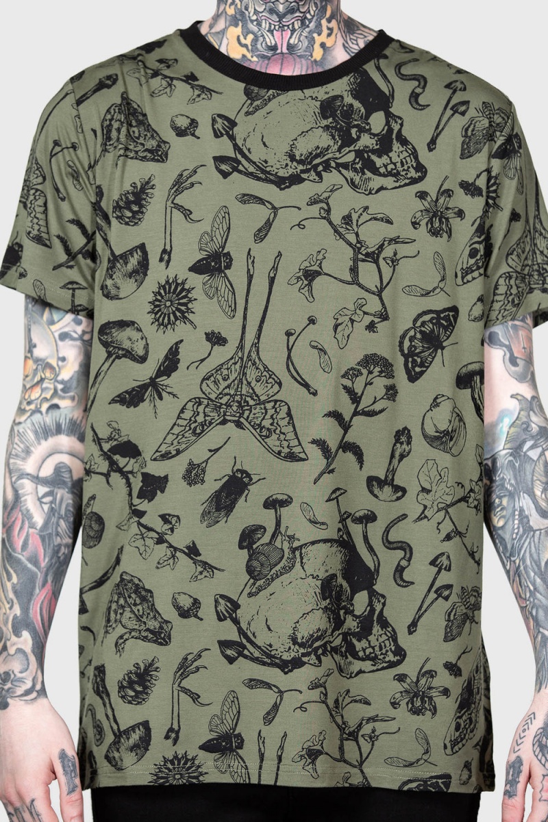 Killstar Mantodea T-Shirt Zelene | MRWJFA-728
