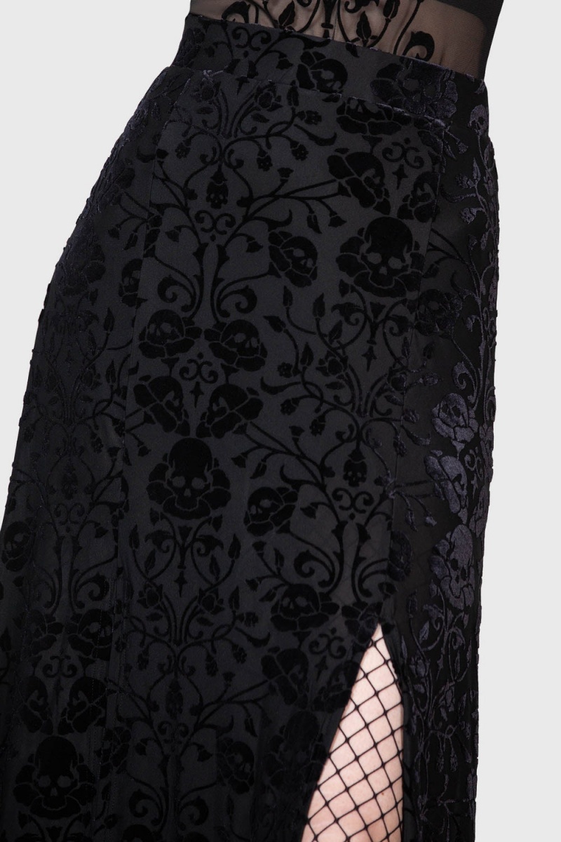 Killstar Marlie Maxi Skirt Černé | WJGFQA-172