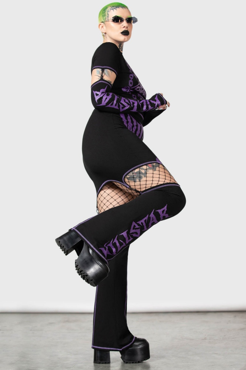 Killstar Martyr Suspender Skirt Černé | WTSINZ-495