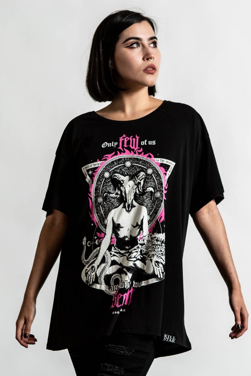 Killstar Meditate Relaxed Top Černé | WKGZAI-725