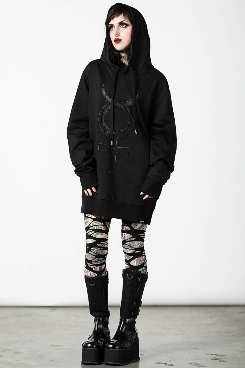 Killstar Mercury Rising Pull-Over Hoodie Černé | KTNHVU-207