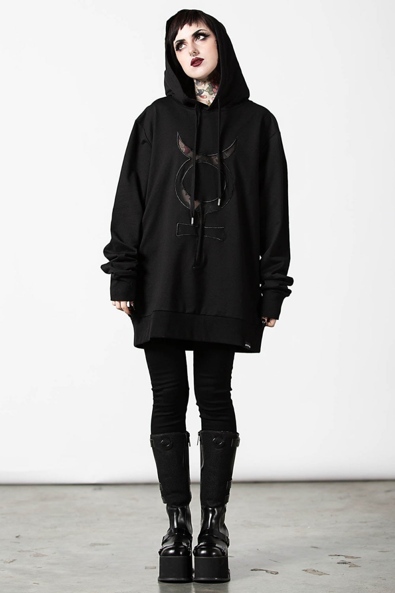 Killstar Mercury Rising Pull-Over Hoodie Černé | KTNHVU-207