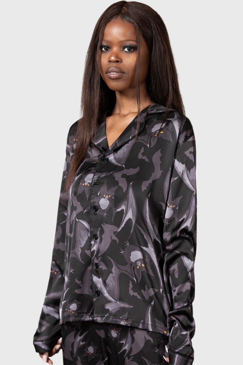 Killstar Midnight Ire Lounge Set Černé | NUZSLF-158