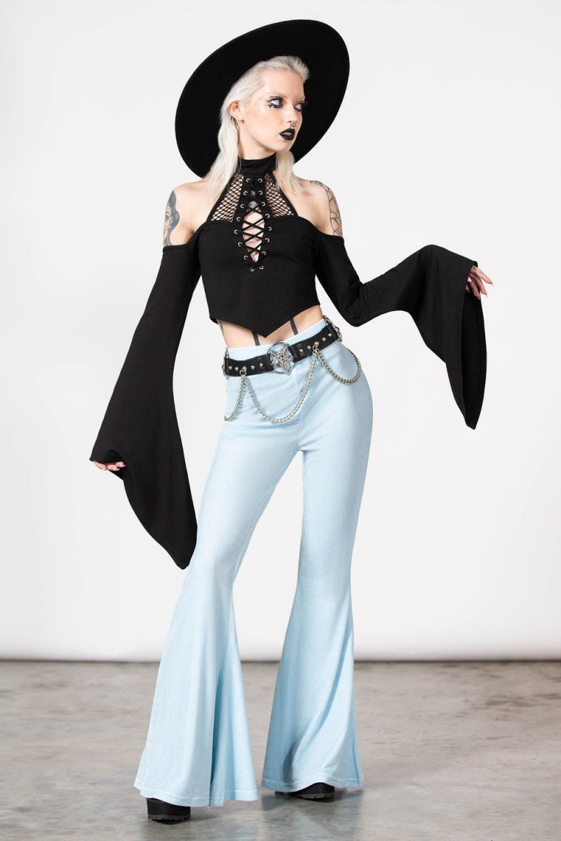 Killstar Moondance Bell Bottoms [PASTEL BLUE] Blankyt | JEZKSB-179