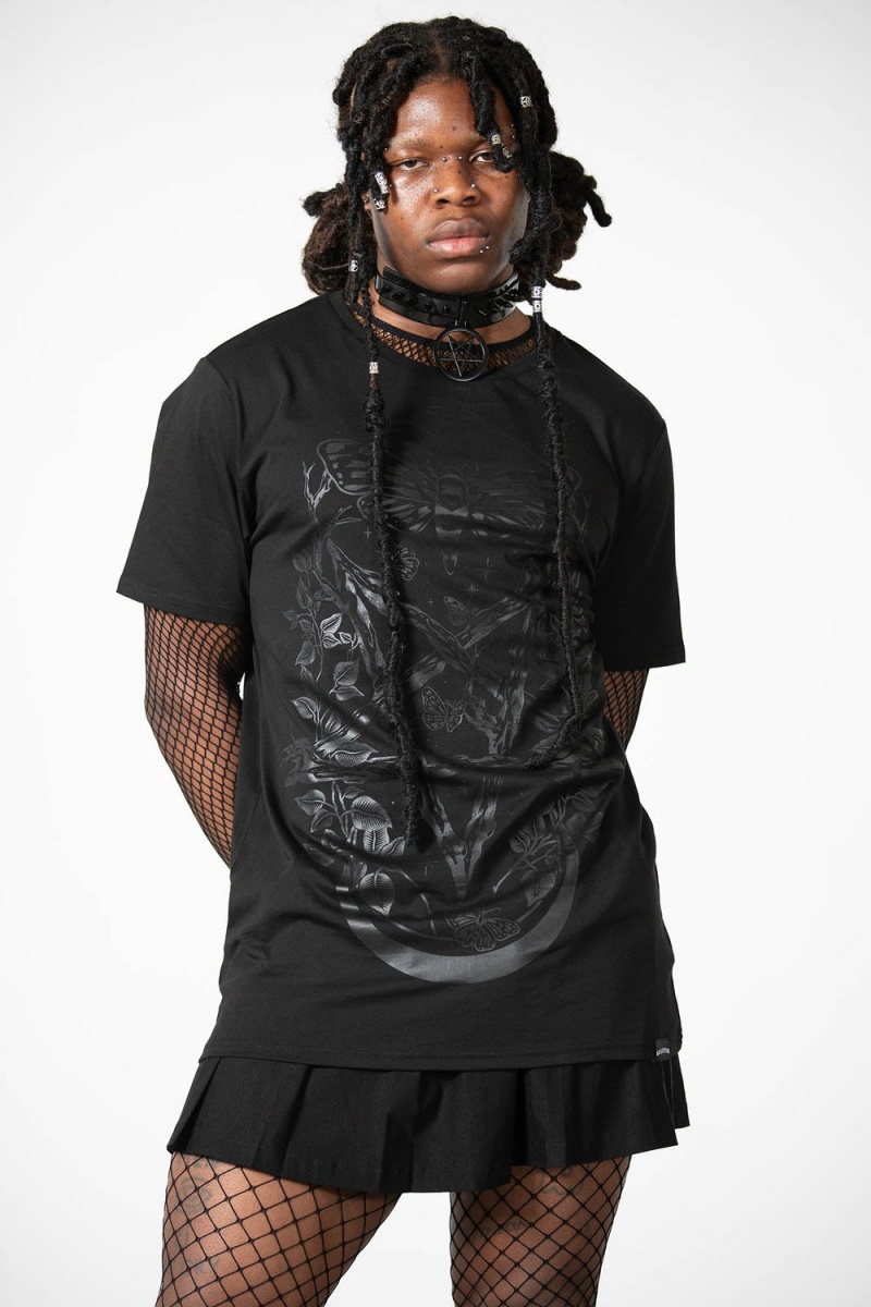 Killstar Moongazer T-Shirt Černé | WCNDYS-137