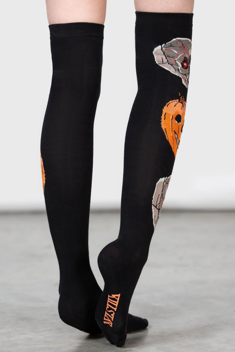 Killstar Morbid Over Knee Socks Černé | BMQSPF-598