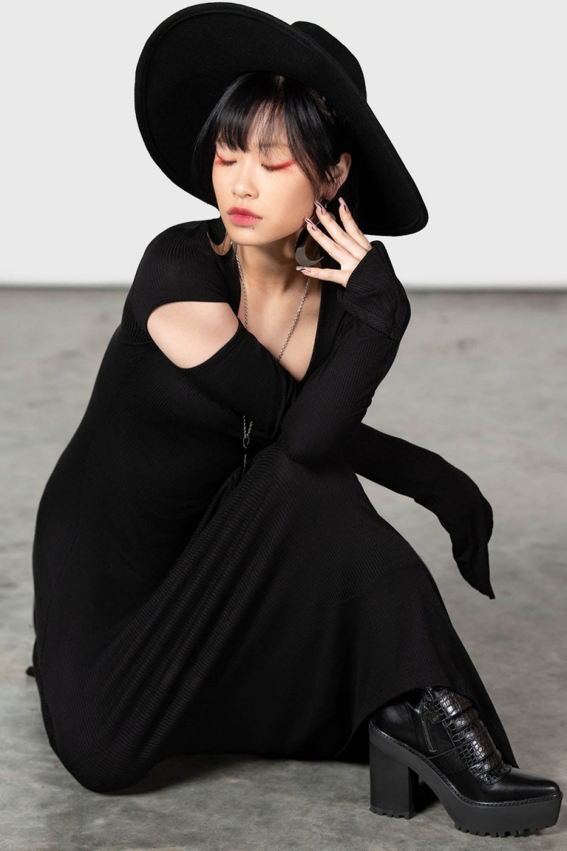 Killstar Morgan Le Fay Šaty Černé | JEXYKW-361