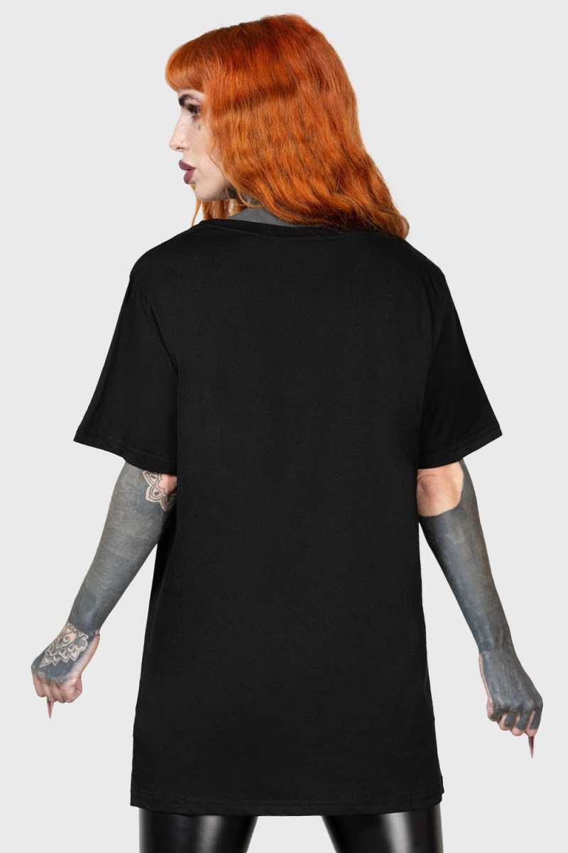 Killstar Mors T-Shirt Černé | LJKUSZ-741