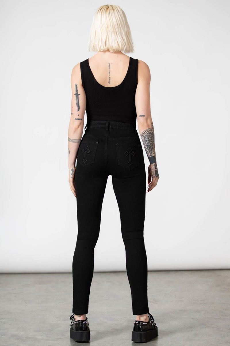 Killstar Mortem Rib Top Černé | TRYMHO-801