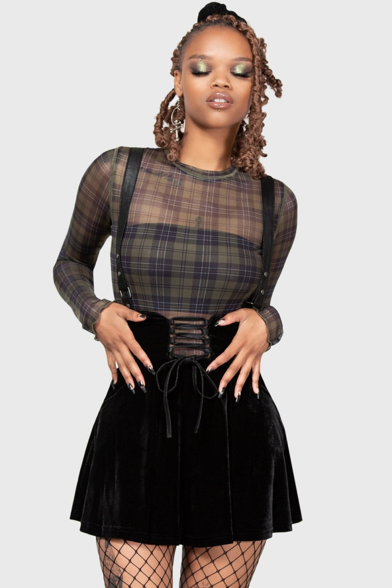 Killstar Moss Cover Mesh Top Zelene | AFWSJE-937