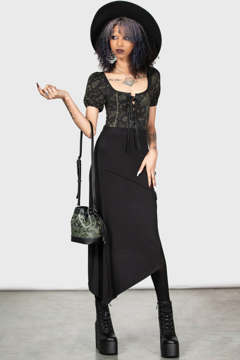 Killstar Mossy Forest Bag Zelene | UHDEFA-076