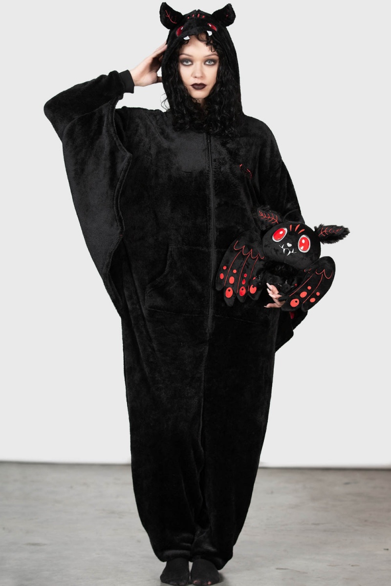 Killstar Mothman Onesie Černé | HXUMZW-239