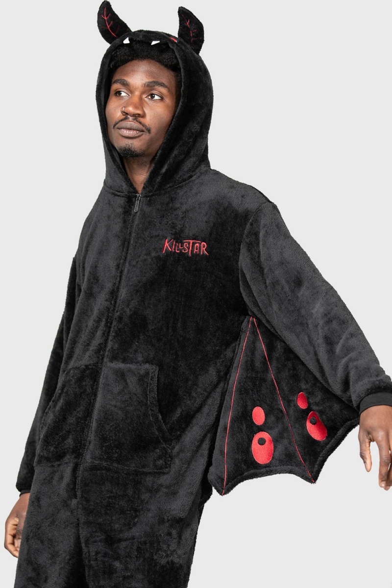 Killstar Mothman Onesie Černé | HXUMZW-239