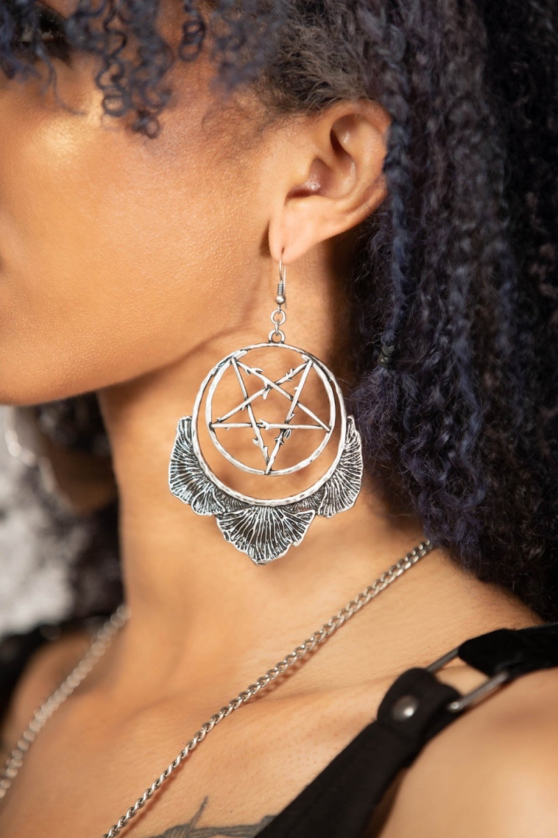 Killstar Mushroom Ritual Earrings Stříbrné | DTLRWS-174
