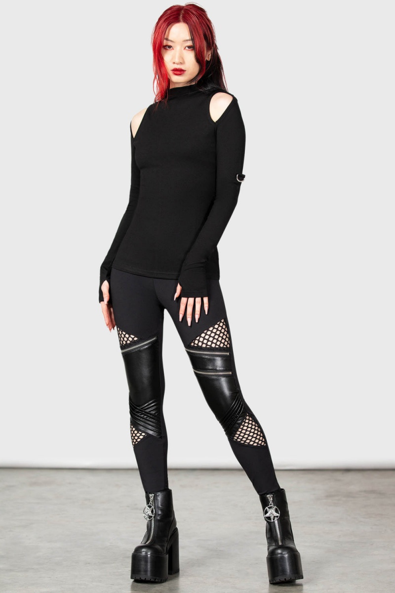 Killstar Nebula Long Sleeve Top Černé | NUGJTM-315