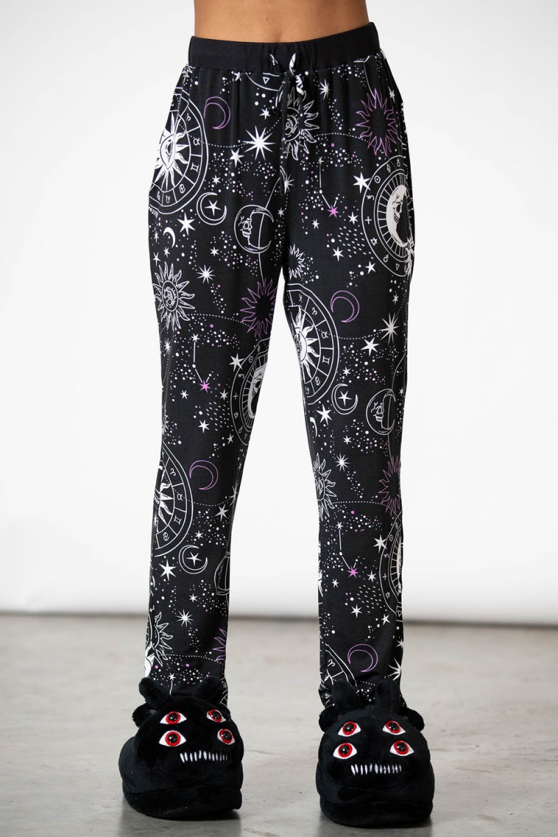 Killstar Nebula Lounge Pants Černé | FEUGVL-364