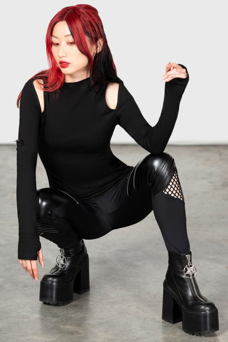 Killstar Neo Noir Leggings Černé | NWBDFE-296