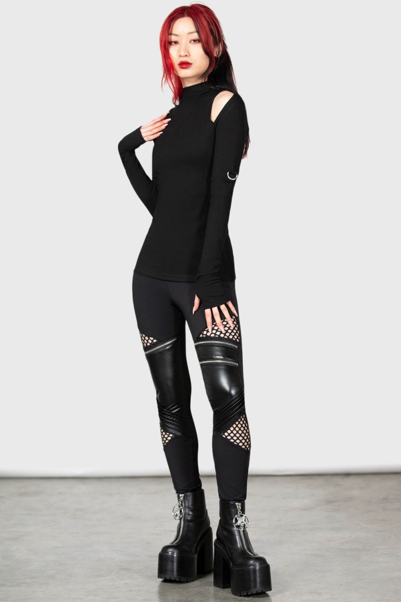 Killstar Neo Noir Leggings Černé | NWBDFE-296