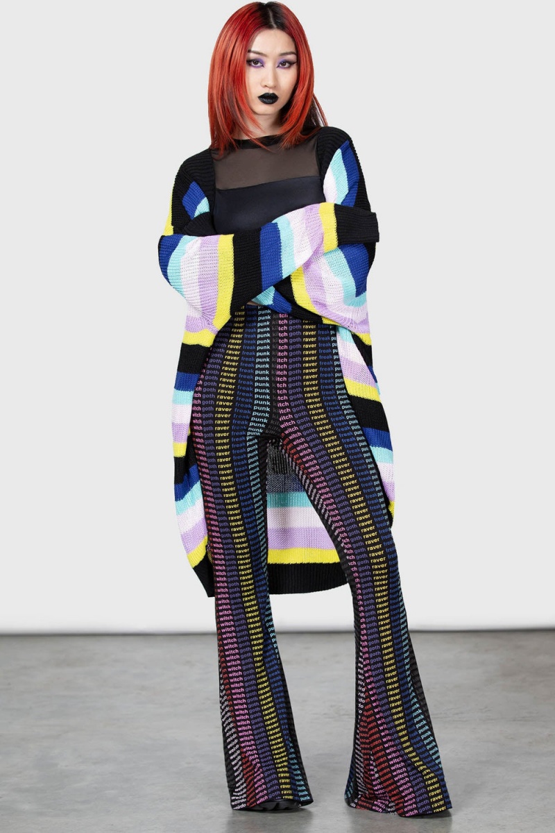 Killstar Neon Rainbow Cardigan Rainbow | HNAVEP-465