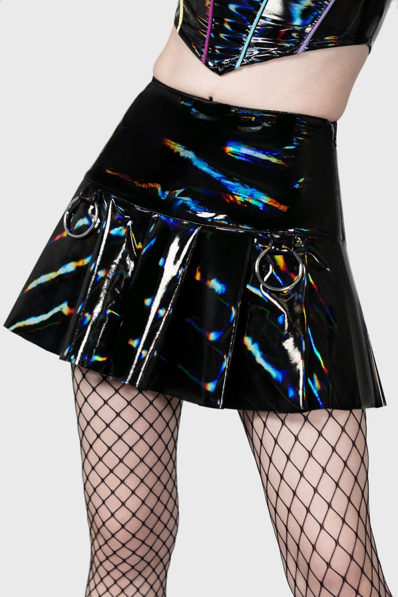 Killstar Neon's Ink Stain Skirt Rainbow | RLIUJS-750