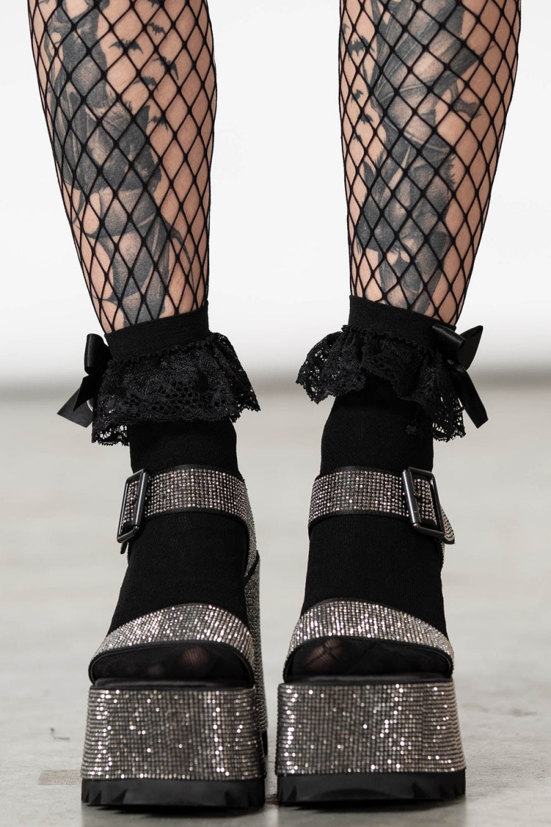 Killstar Night Queen Platformy Sandal Glitter | VMCQTB-109